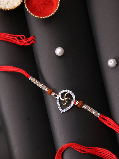 Stone Studded Single Rakhi