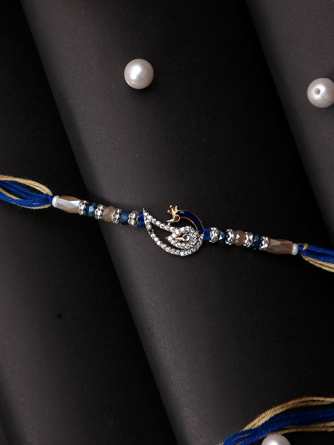 Stone Studded Peacock Multistand Rakhi
