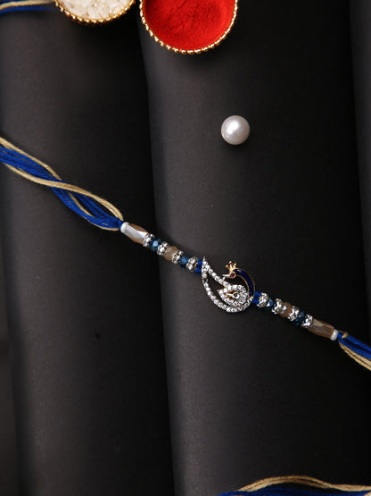 Stone Studded Peacock Multistand Rakhi