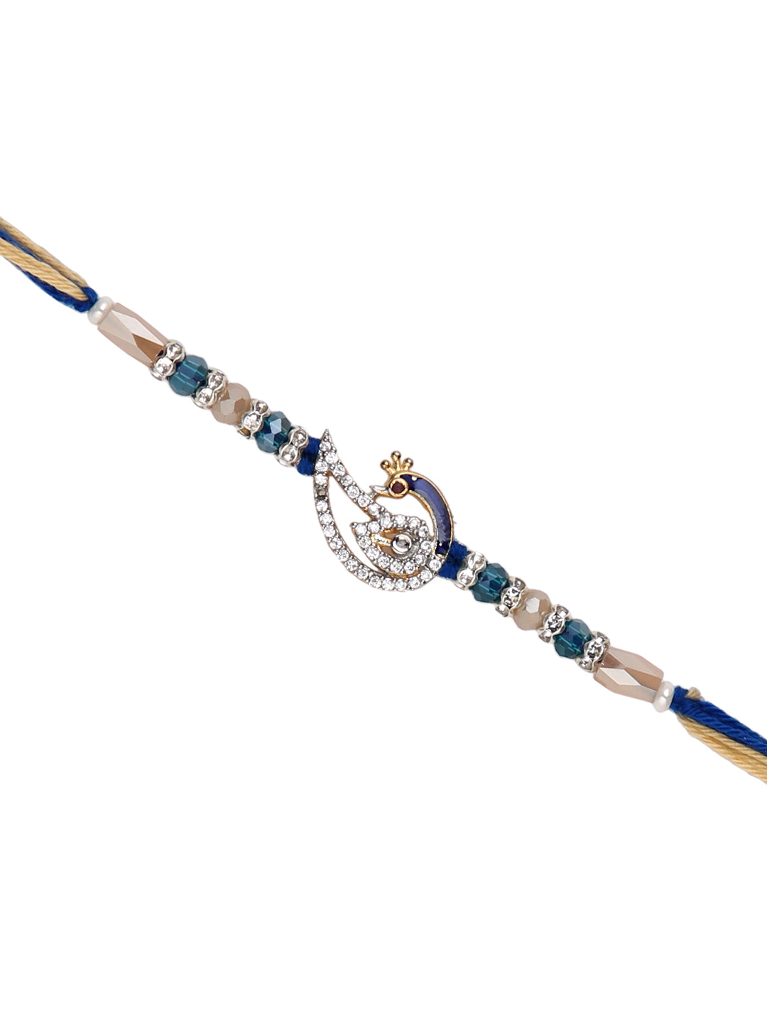 Stone Studded Peacock Multistand Rakhi