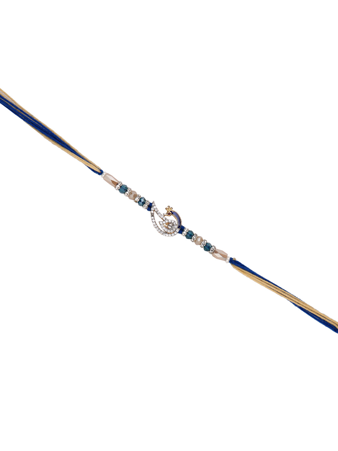Stone Studded Peacock Multistand Rakhi