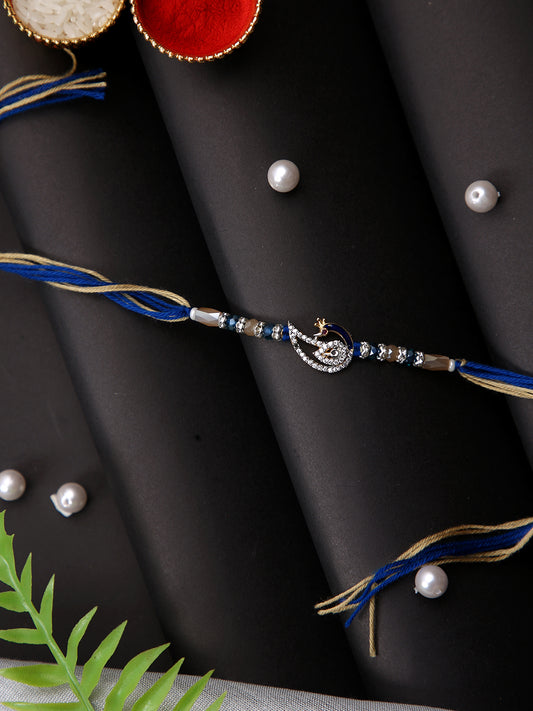 Stone Studded Peacock Multistand Rakhi