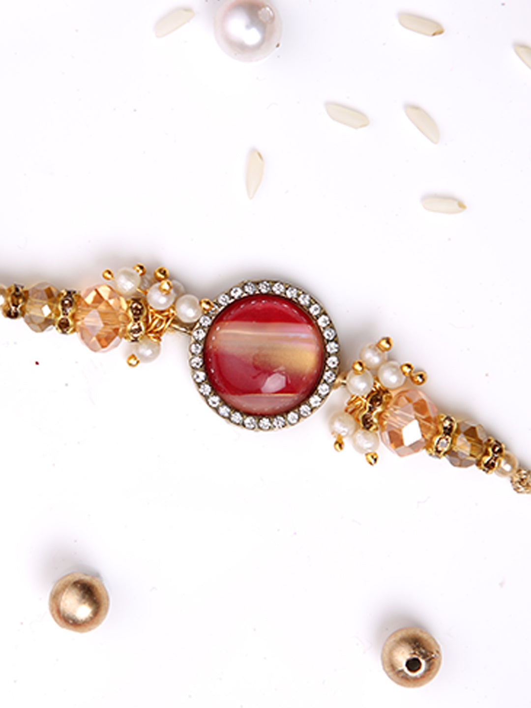 Unique & Elegant Stone Work Single Rakhi