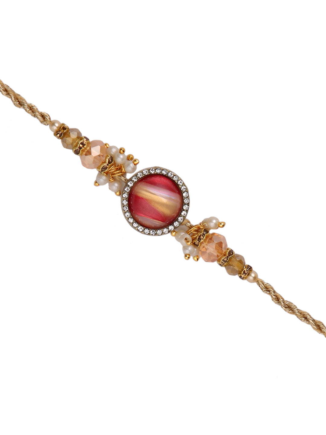 Elegant & Unique Stone Work Single Rakhi