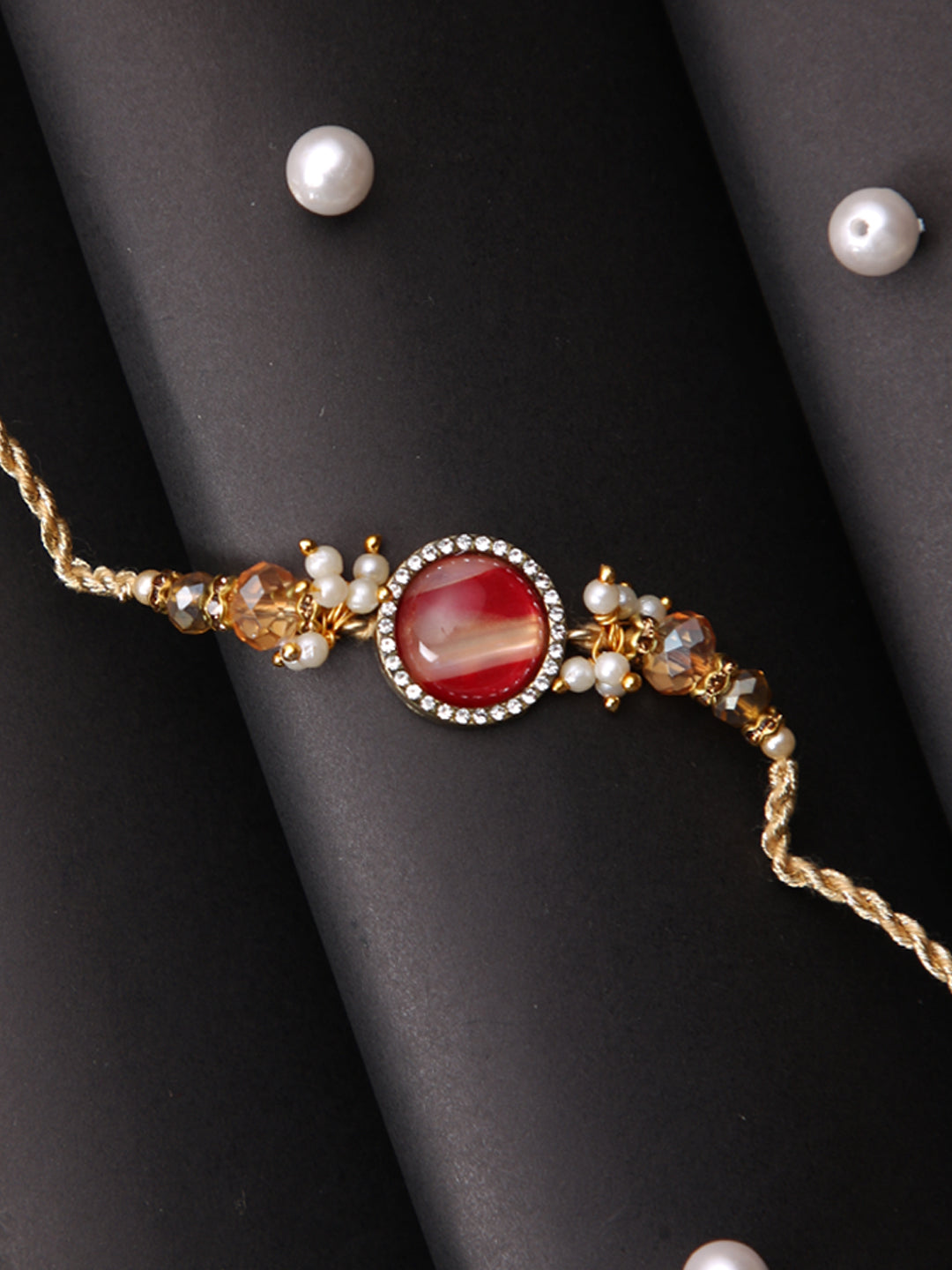 Elegant & Unique Stone Work Single Rakhi