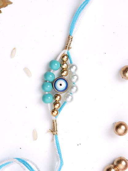 Blue Evil Eye Pearl Rakhi