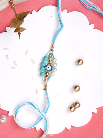 Blue Evil Eye Pearl Rakhi