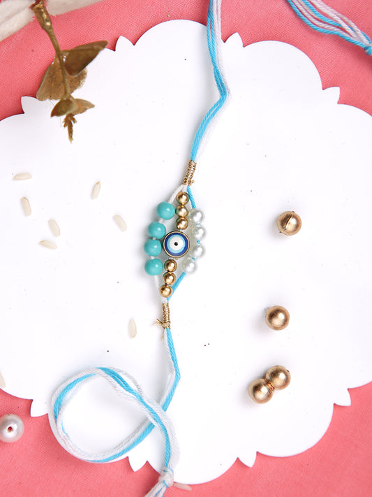 Blue Evil Eye Pearl Rakhi
