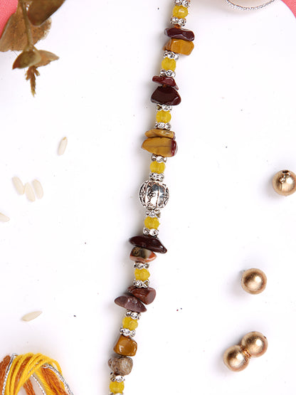 Multistone work & Beads Single Rakhi