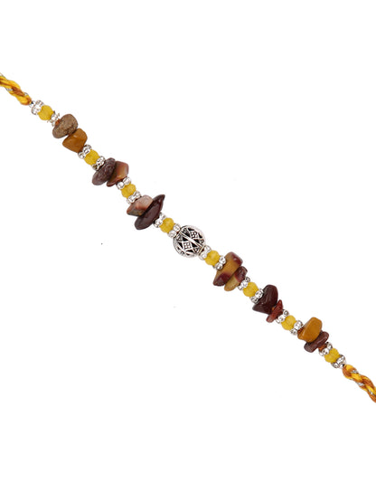 Multistone work & Beads Single Rakhi