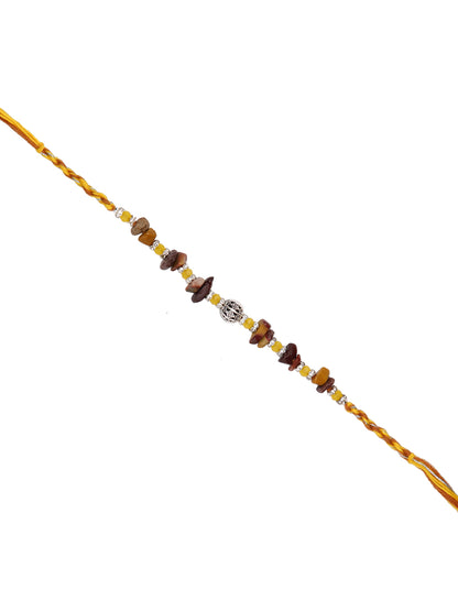 Multistone work & Beads Single Rakhi