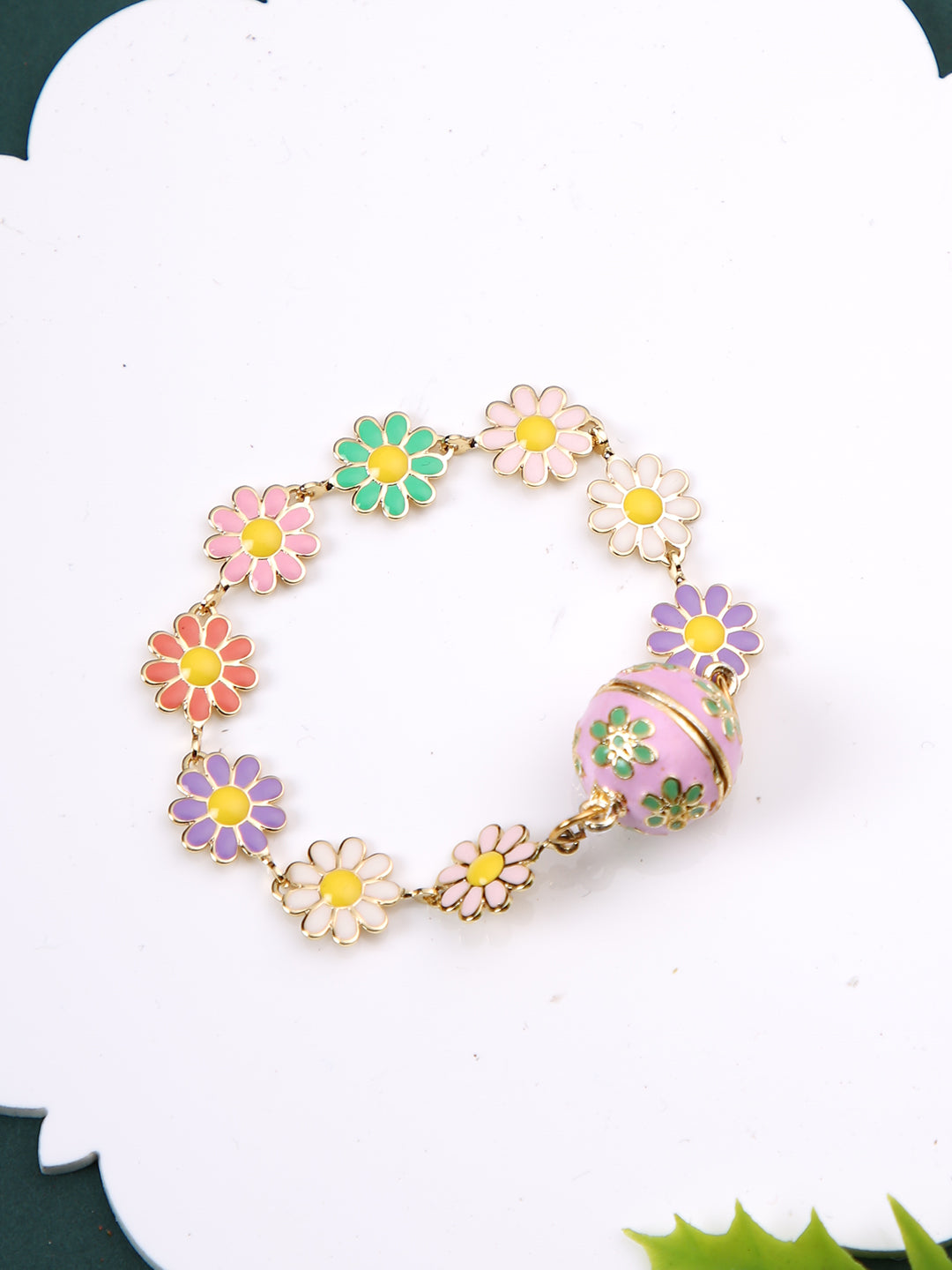 Multicolor Floral Bracelet Magnet Rakhi