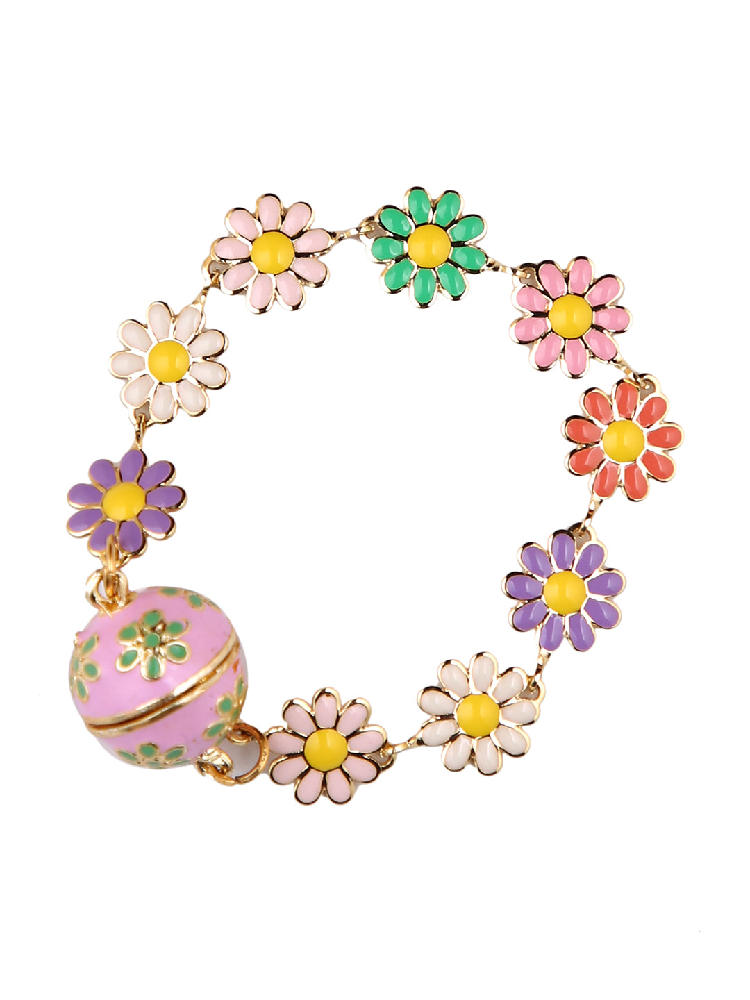 Multicolor Floral Bracelet Magnet Rakhi