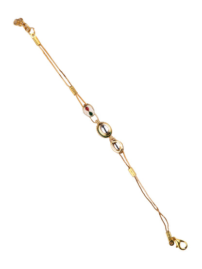 Simple Kundan Designed Bracelet Rakhi