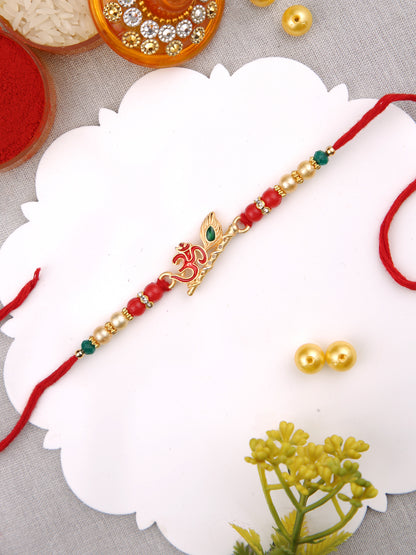 Divine Om Symbol with Beads Rakhi