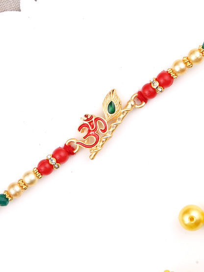 Divine Om Symbol with Beads Rakhi