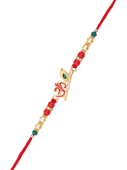 Divine Om Symbol with Beads Rakhi