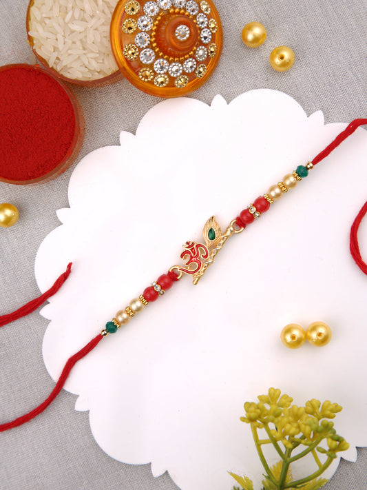 Divine Om Symbol with Beads Rakhi