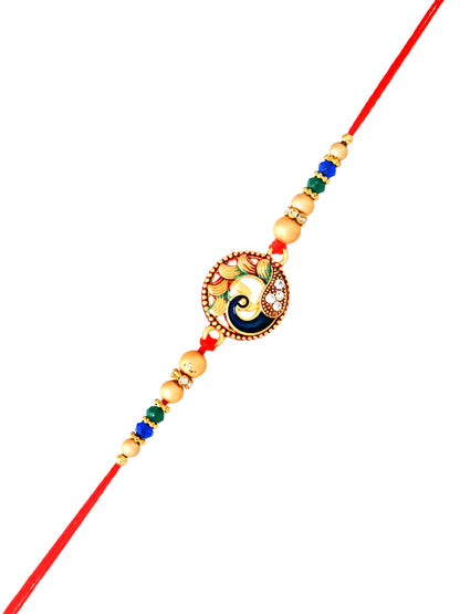 Beautiful Peacock Beaded Single Rakhi