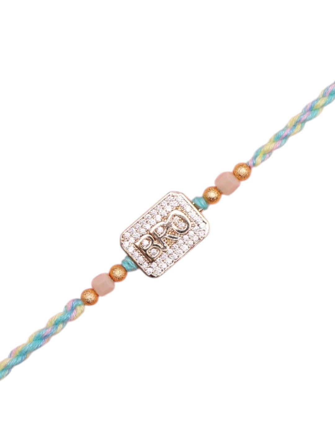 Elegant Handcrafted Rakhi with Subtle Shine and Pastel Weave