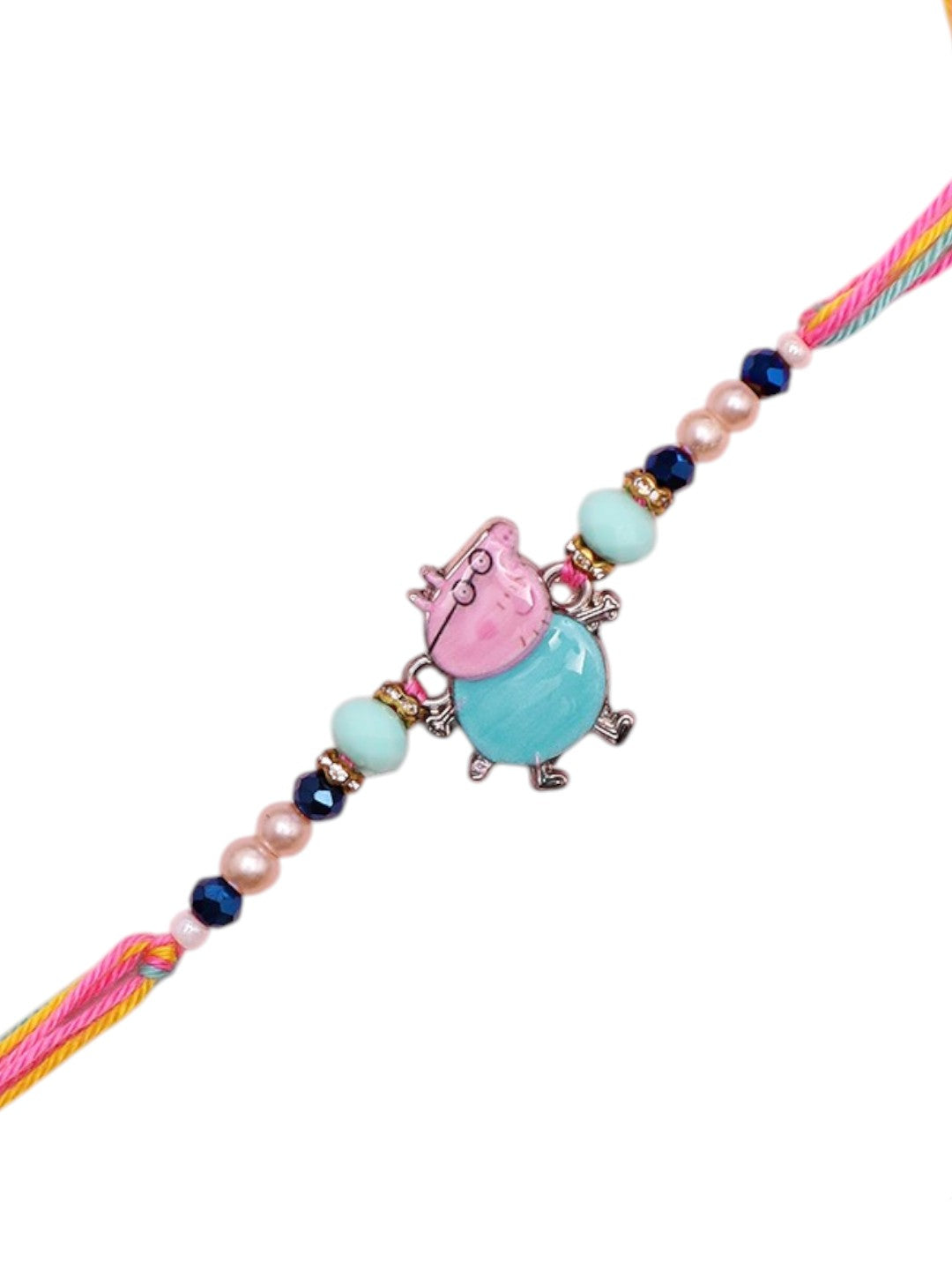 Cartoon Character Rakhi for Children with Peppa Pig Charm