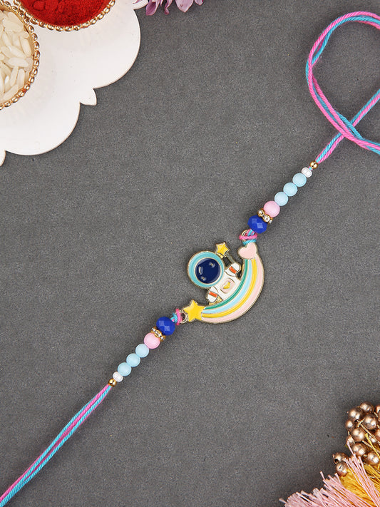 Pastel Rainbow Evil Eye Rakhi for Suraksha with Style