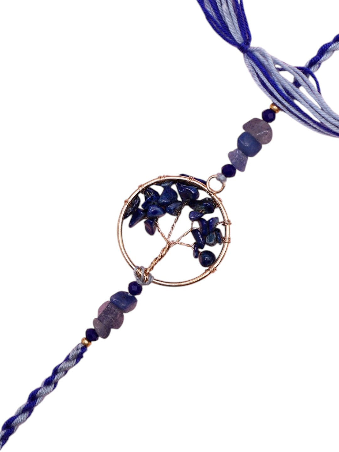 Tree of Life Rakhi with Royal Blue Amethyst stone and Artistic Frame