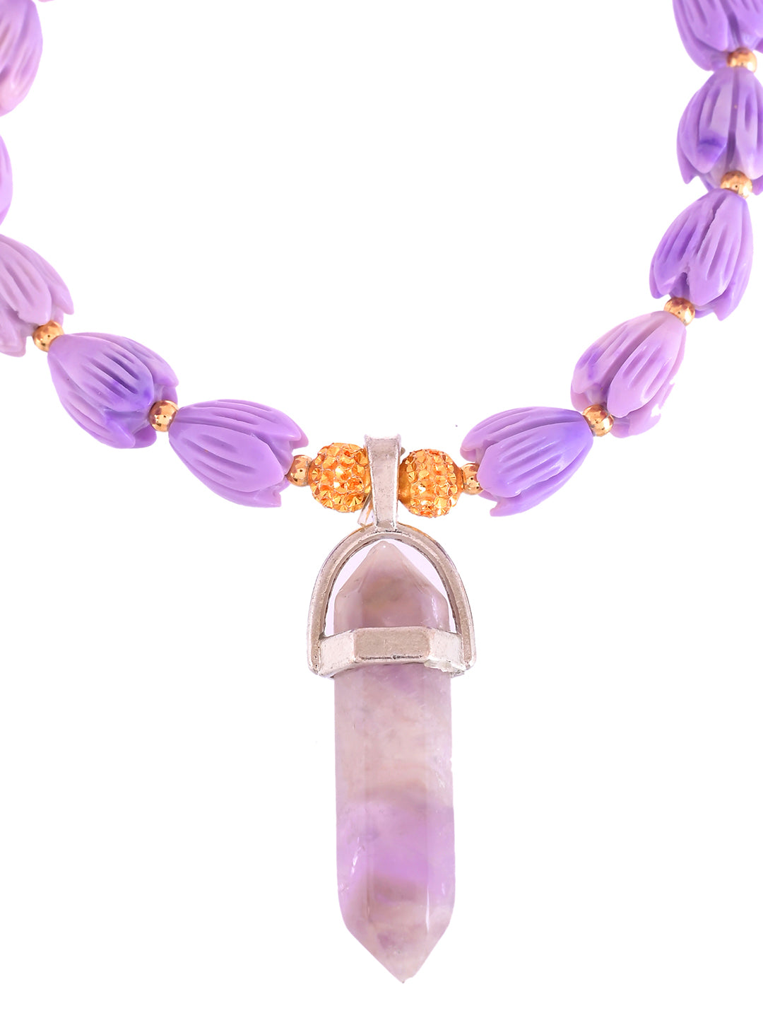 Designer Spiritual Rakhi Bracelet With Tulsi Style Beads And Healing Pendant