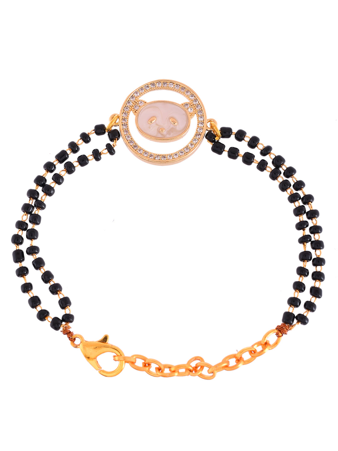 Minimal Handmade Yin Yang Rakhi With Mangalsutra Chain Inspired Design