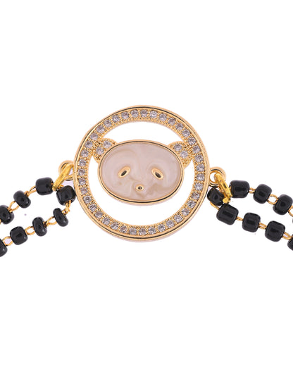 Minimal Handmade Yin Yang Rakhi With Mangalsutra Chain Inspired Design