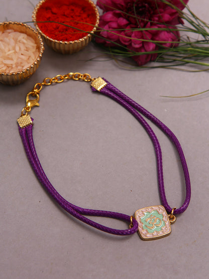 Set Of 3 Rakhi With Roli Chawal & Greetings Card