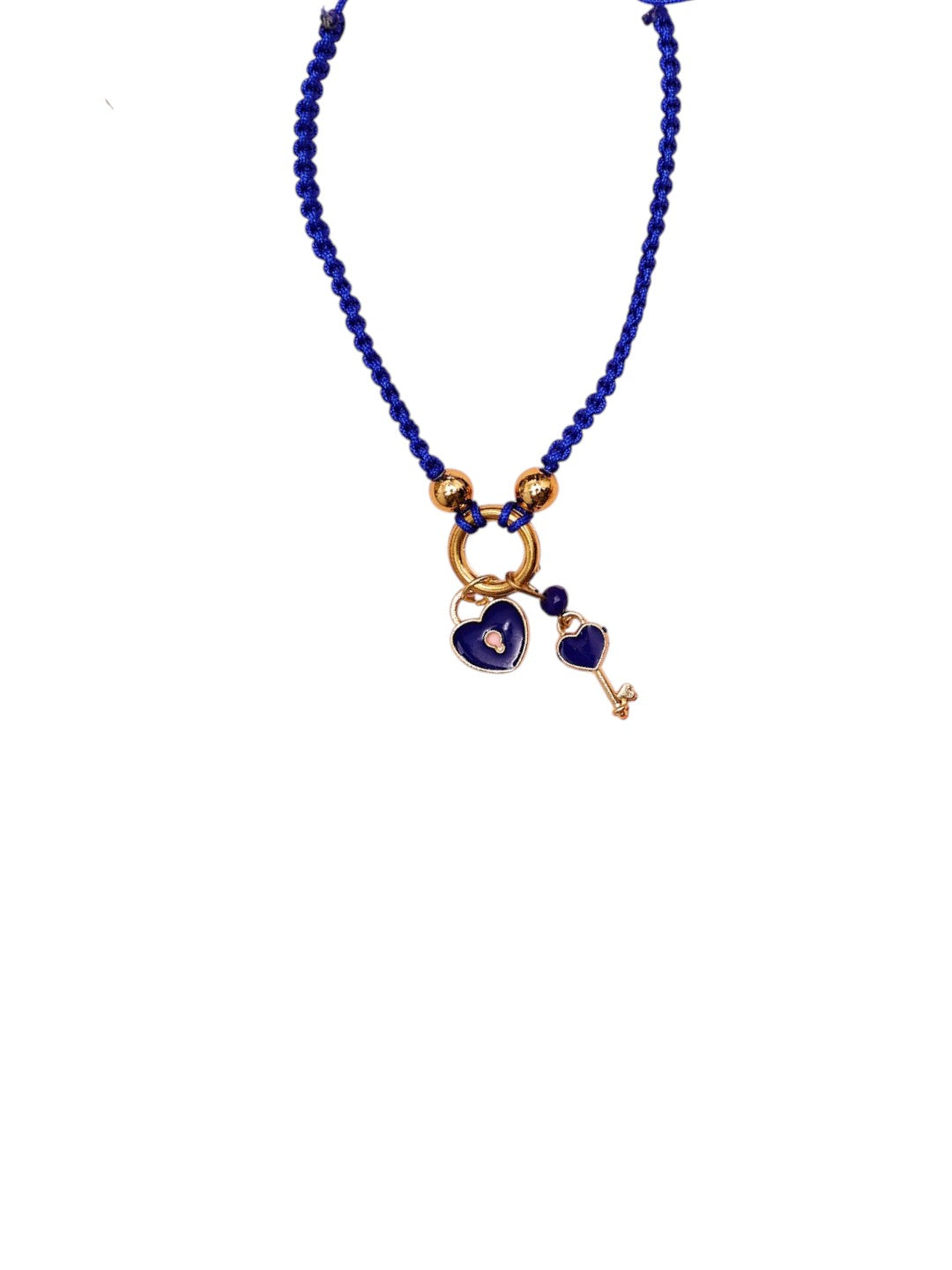 Adjustable Beaded Bracelet Rakhi with Heart Lock Motif