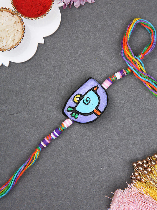 Cute Cartoon Snail Rakhi with Vibrant Thread for Kids