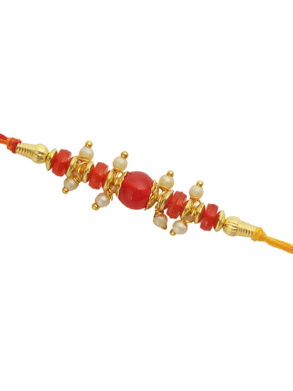 Traditional Ruby Beaded Rakhi