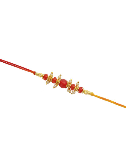 Traditional Ruby Beaded Rakhi