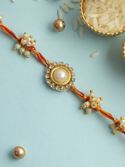 Pearl Gold Blossom Rakhi