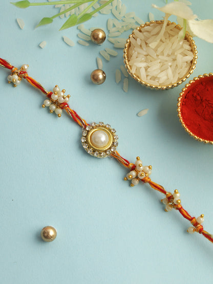 Pearl Gold Blossom Rakhi