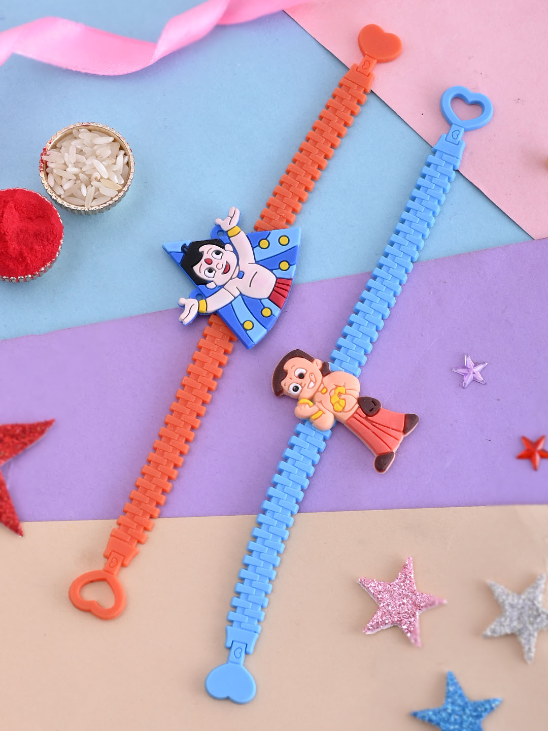 Orange & Blue Chota Bheem Rakhi Set of 2