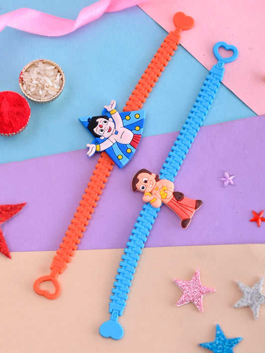 Orange & Blue Chota Bheem Rakhi Set of 2