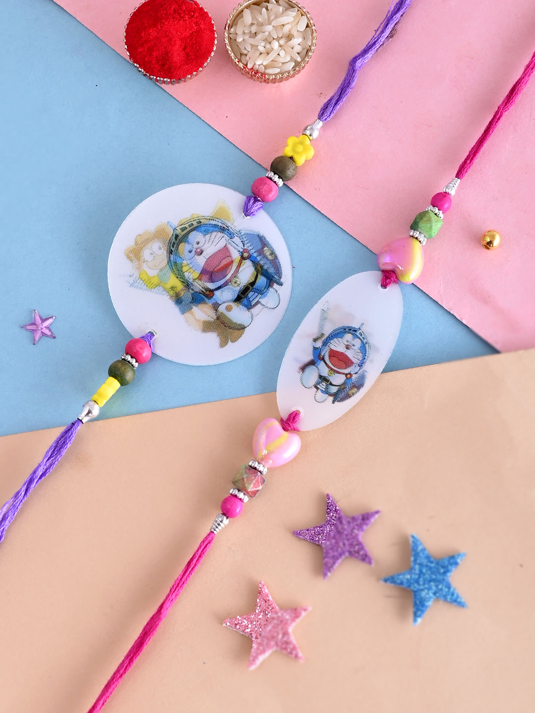 Set of 2 Doreamon Beaded Rakhi
