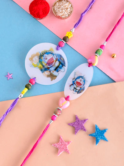 Set of 2 Doreamon Beaded Rakhi