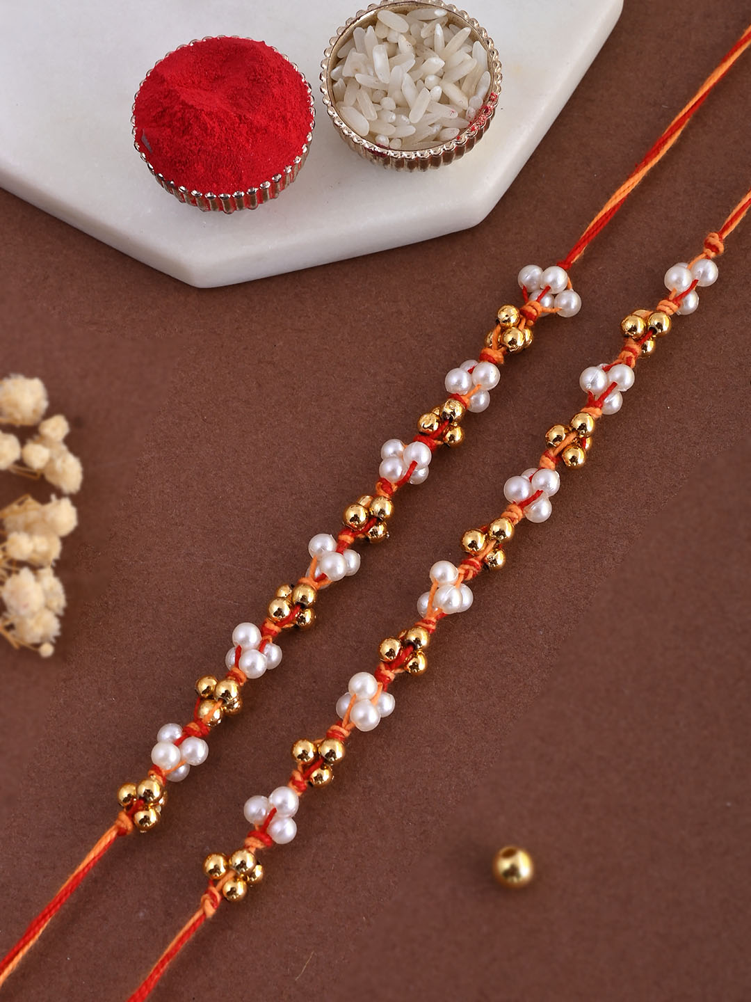 Simple Beads Tangled Bhaiya Bhabhi Rakhi Set of 2