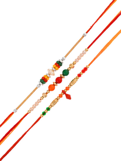 Multicolored Beads set of 3 Mauli Rakhi