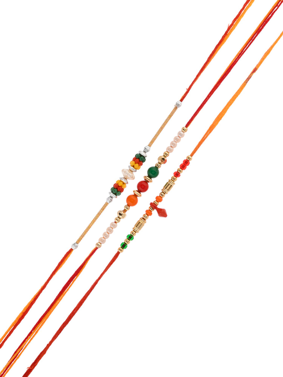 Multicolored Beads set of 3 Mauli Rakhi