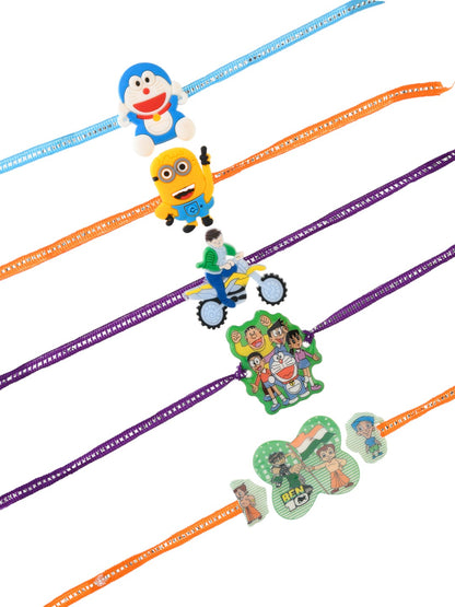 Set of 5 Cartoon Rakhi