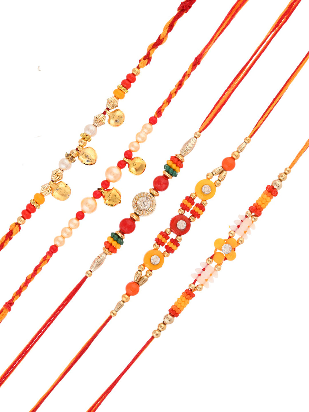 Set of 5 Pearl & Beaded Rakhi