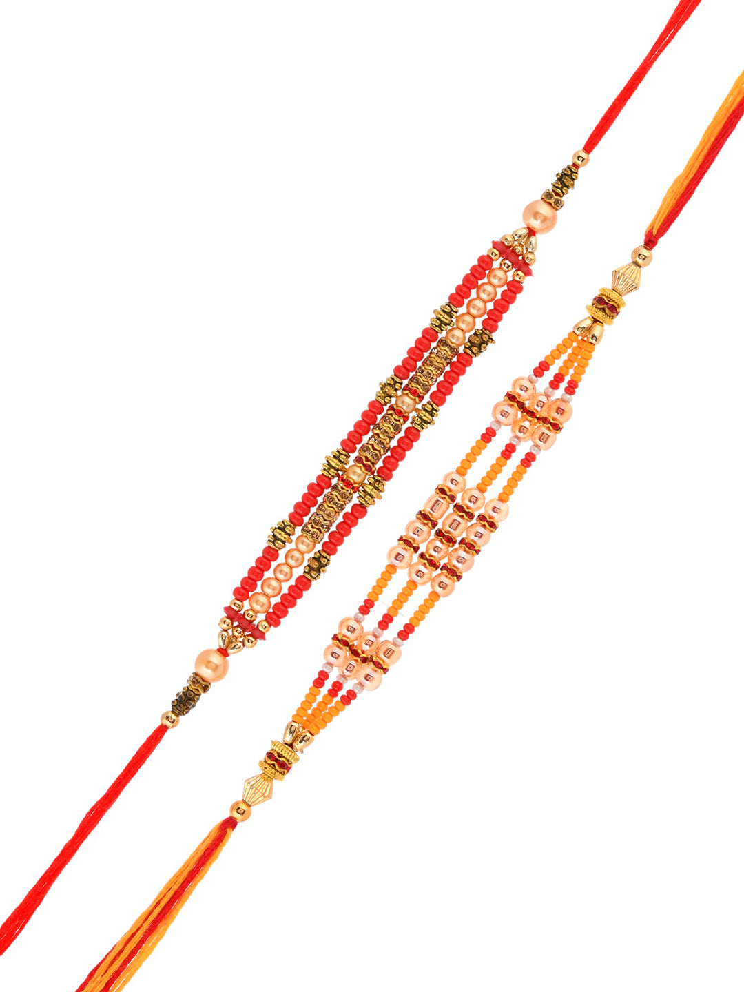 Set of 2 Multilayered Beads & Pearls Rakhi