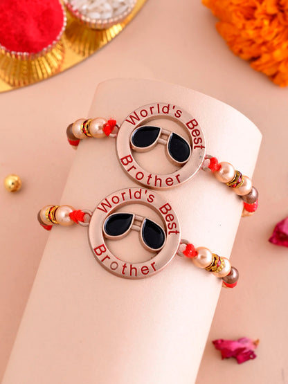 World's Best Brother Metal Set of 2 Rakhi