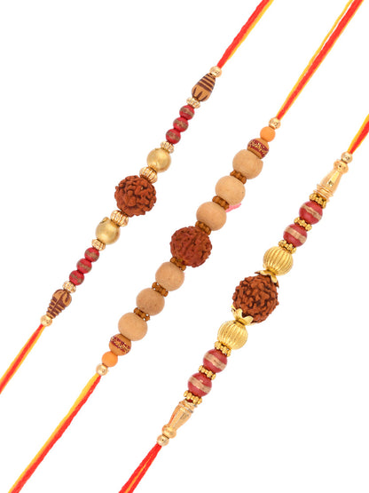 Set of 3 Divine Rudraksh Rakhi