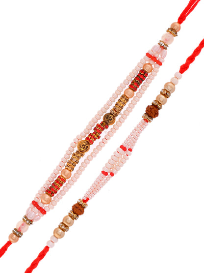 Set of 2 Traditional Beaded Rakhi for Brothers